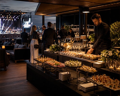 Catering itinerante para hospitality musical