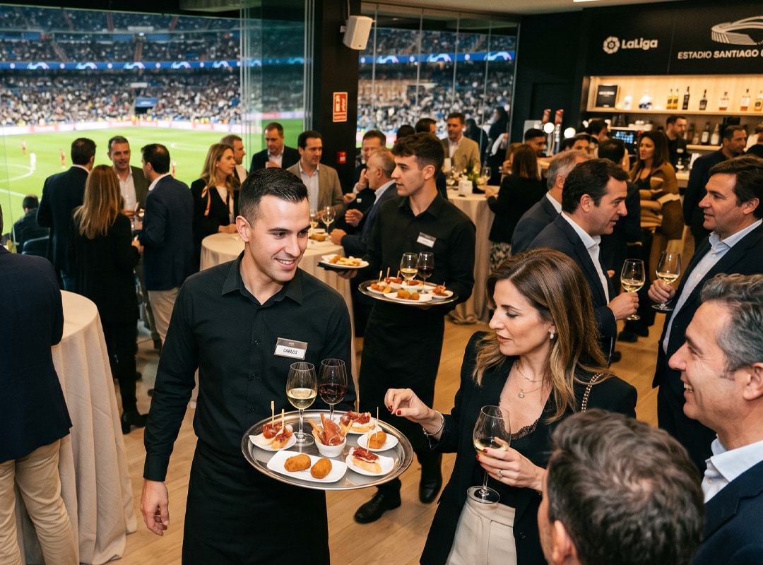 Imagen ilustrativa que muestra un catering de Maximo Grupo en contexto de sports hospitality